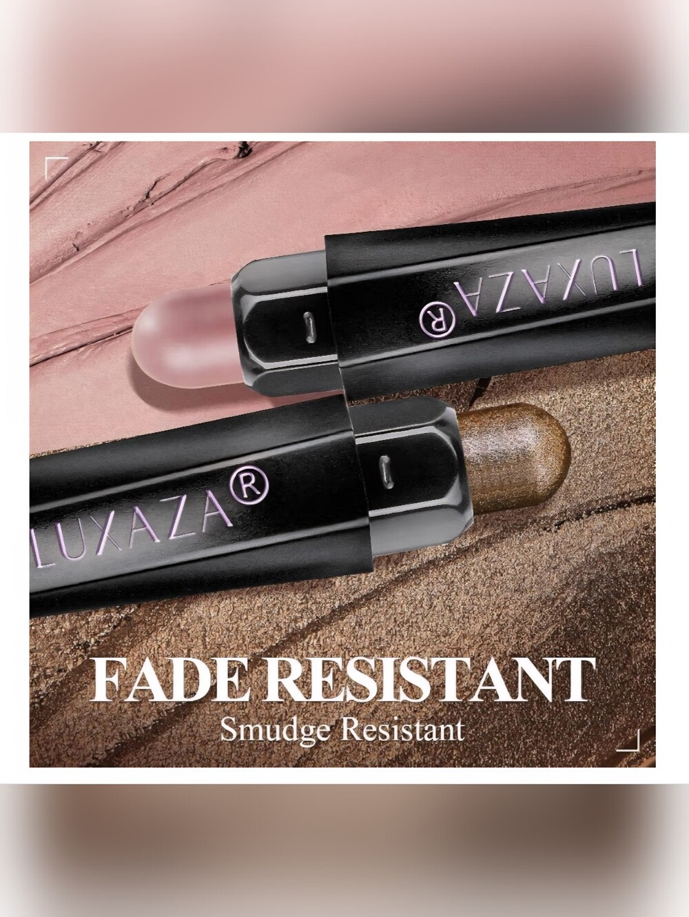 6pc. Metallic & Matte Cream Eyeshadow Sticks- Rose Gold & Brown- Built In Brush - Picture 4 of 10